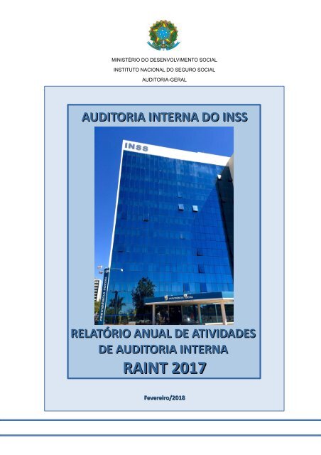 2017 – RAINT Relatório Anual de Atividades de Auditoria Interna