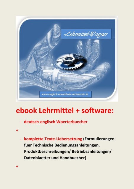 ebook englisch Technische Berufsausbildung (Marke Lehrmittel-Wagner