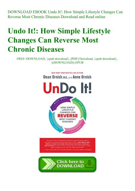 DOWNLOAD EBOOK Undo It! How Simple Lifestyle Changes Can Reverse Most Chronic Diseases Download and Read online