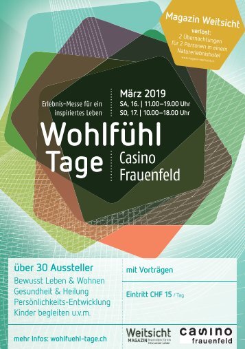 Programmheft Wohlfühl-Tage Erlebnis-Messe in Frauenfeld 2019