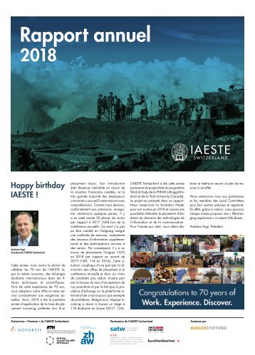 IAESTE Switzerland Annual Review 2018 - French