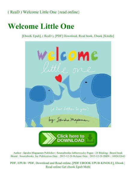 welcome little one book