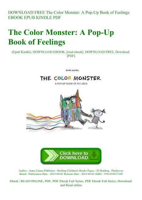 Download Free The Color Monster A Pop Up Book Of Feelings Ebook Epub Kindle Pdf