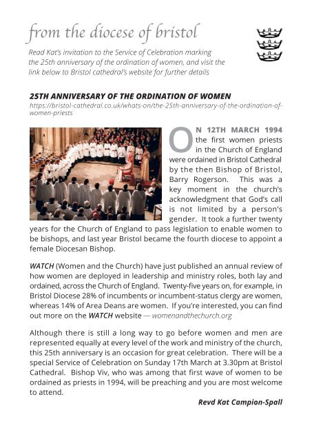 St Mary Redcliffe Parish Magazine March 2019