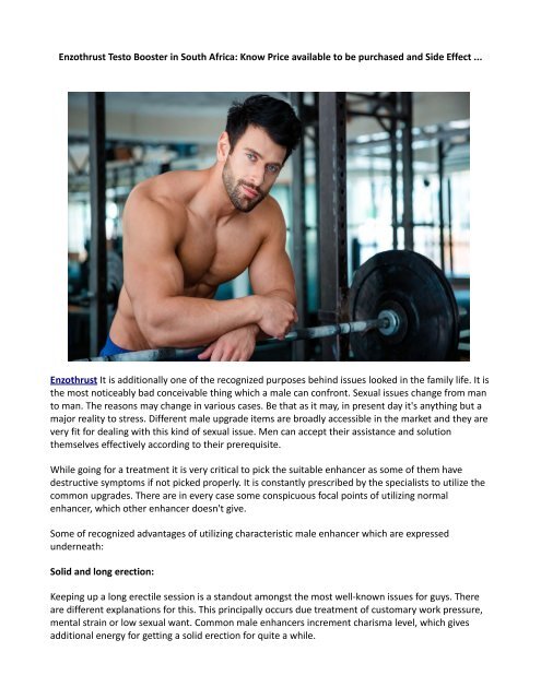 Enzothrust Male Enhancement– An Review!