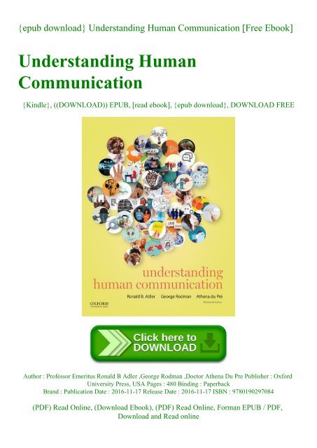 Epub Download Understanding Human Communication Free Ebook