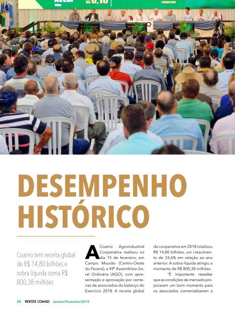 Revista Coamo - Janeiro/Fevereiro de 2019