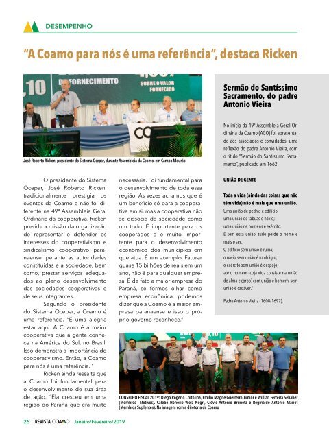 Revista Coamo - Janeiro/Fevereiro de 2019