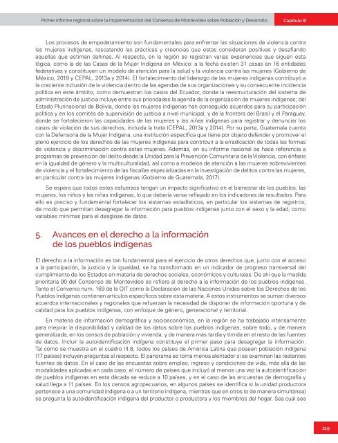 Primer informe regional sobre la implementación del Consenso de Montevideo sobre Población y Desarrollo