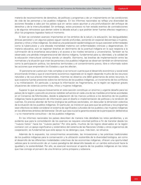 Primer informe regional sobre la implementación del Consenso de Montevideo sobre Población y Desarrollo