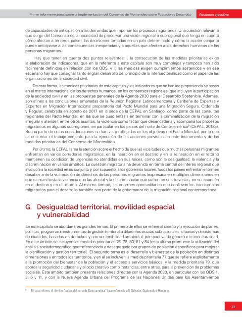 Primer informe regional sobre la implementación del Consenso de Montevideo sobre Población y Desarrollo