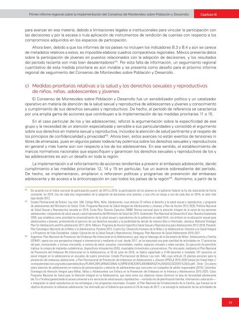 Primer informe regional sobre la implementación del Consenso de Montevideo sobre Población y Desarrollo