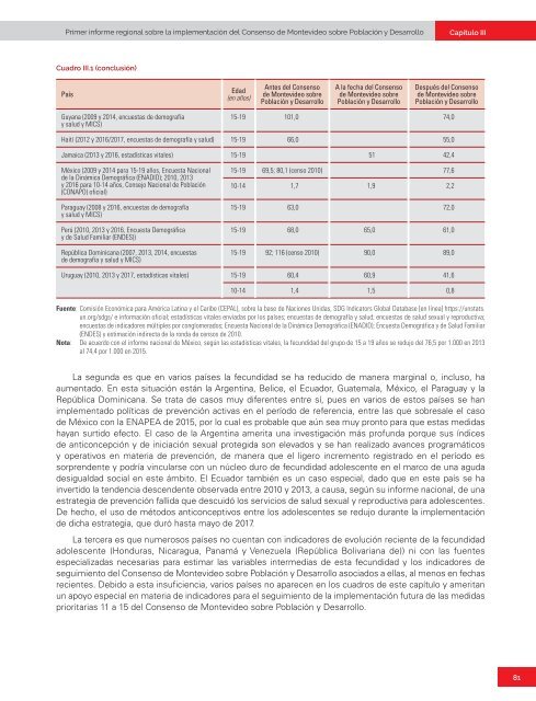 Primer informe regional sobre la implementación del Consenso de Montevideo sobre Población y Desarrollo