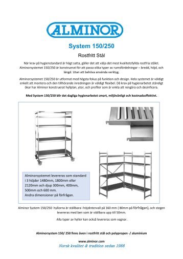 Alminor 150_250 Rostfritt Stål-Swe