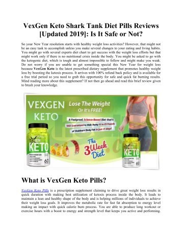 VexGen Keto Pills - Timesforhealth