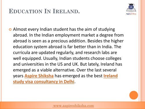 Who is the Best Study visa Consultant - Aspire Shikha