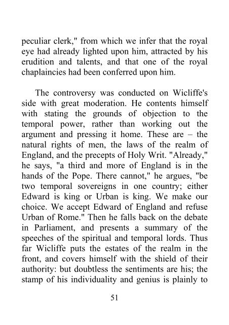 Wicliffe and His Times - James Aitken Wylie