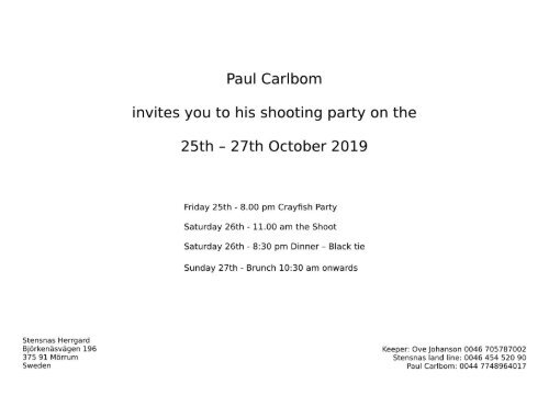 Paul Invitation details