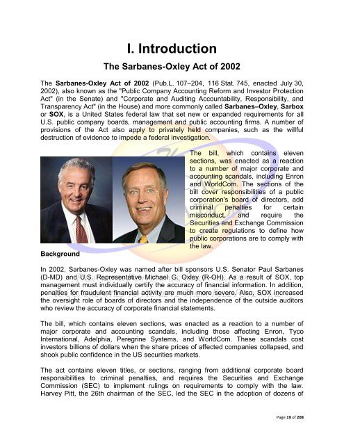 The Sarbanes-Oxley Act of 2002