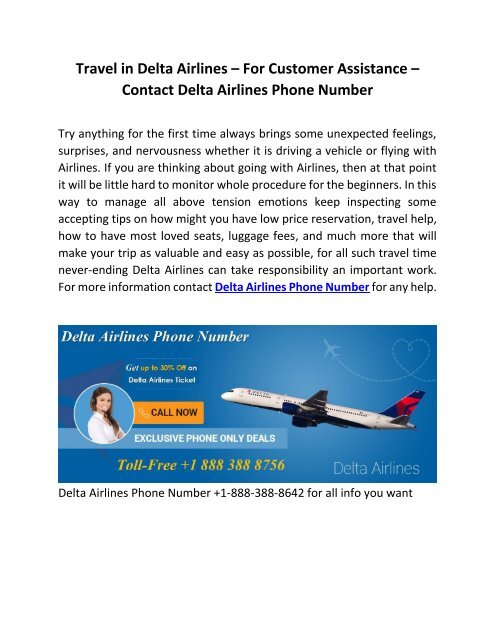 Get Customer Assistance By Delta Airlines Phone Number Experts