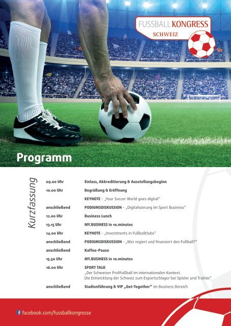 Programmheft 2. FUSSBALL KONGRESS Schweiz