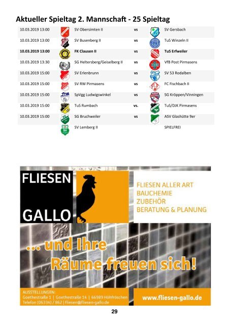 FKC Aktuell - 23. Spieltag - Saison 2018/2019