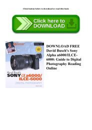 DOWNLOAD FREE David Busch's Sony Alpha a6000ILCE-6000 Guide to Digital Photography Reading Online