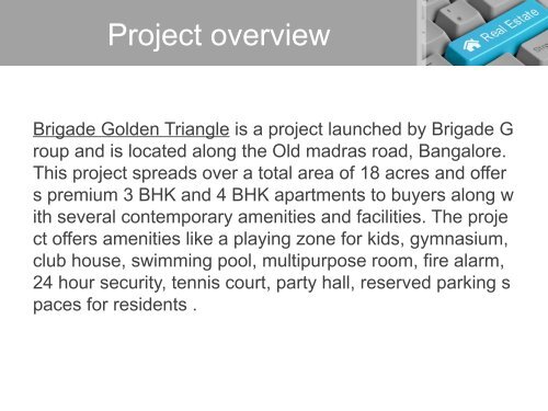 Brigade Golden Triangle apartments in Old Madras Road