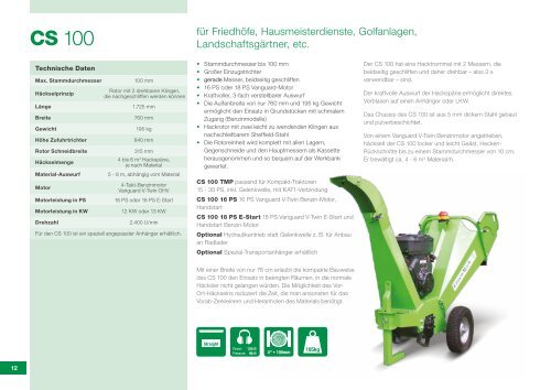 GreenMech Holzhäcksler Katalog