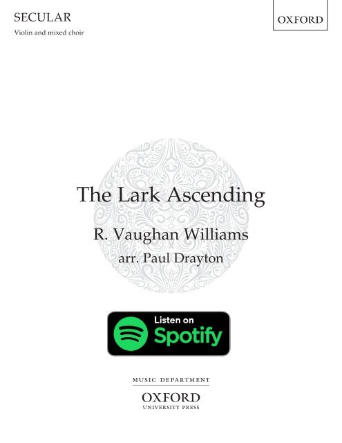 Vaughan Williams arr Drayton The Lark Ascending