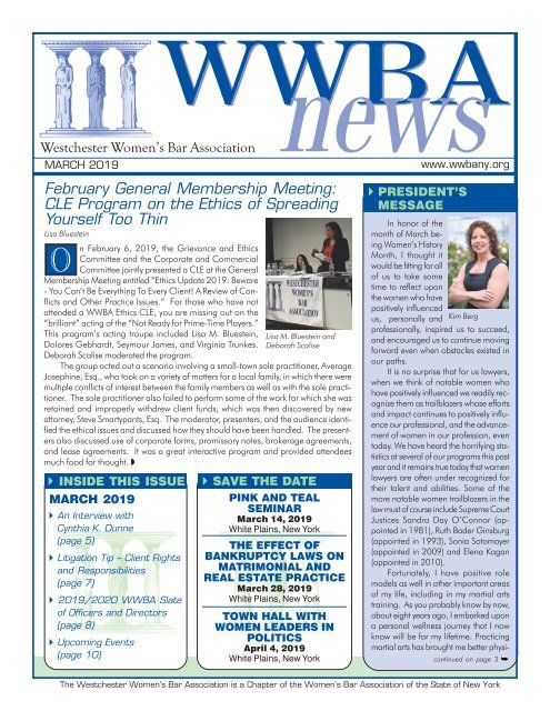 WWBA March 2019 Newsletter 