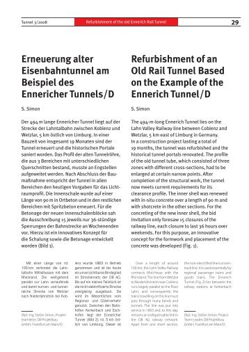 Erneuerung alter Eisenbahntunnel am Beispiel des ... - Bauverlag