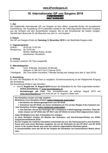 Reglement GP 2019