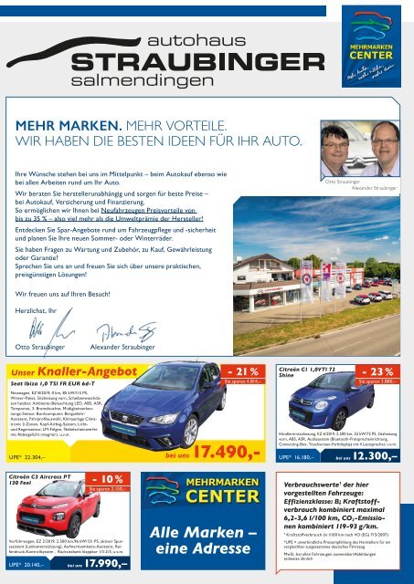 Autohaus Straubinger Salmendingen MEHR MARKEN. MEHR VORTEILE.WIR HABEN DIE BESTEN IDEEN FÜR IHR AUTO.