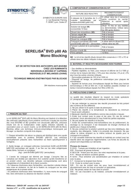 SERELISA® BVD p80 Ab Mono Blocking