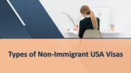 Types of Non-Immigrant USA Visas