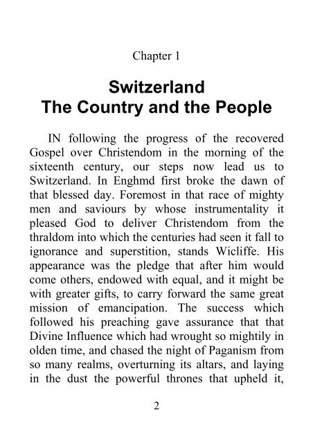 In Switzerland from 1516 to 1525 - James Aitken Wylie