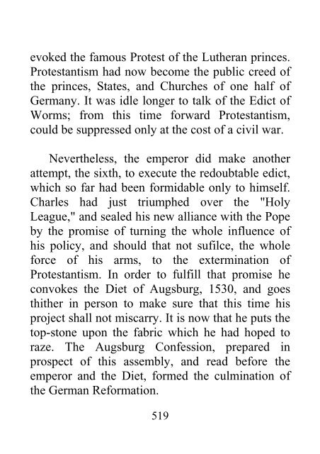 From the Diet of Worms to the Augsburg Confession - James Aitken Wylie