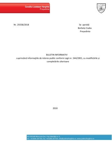 Buletin Informativ 2018