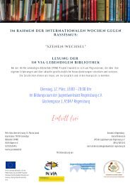 Lesung IN VIA Lebendige Bibliothek_ Regensburg 12 M├ñrz 2019