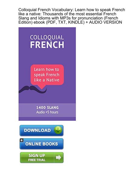 French vocabulary book pdf free download free internet link