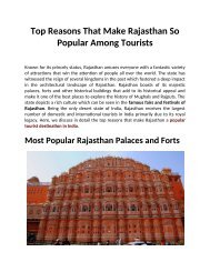 Top Reasons That Make Rajasthan So Popular Among Tourists