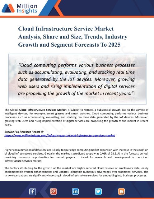 Cloud Infrastructure Service Market Manufacturing Cost Analysis, Key Raw Materials, Price Trend, Industrial Chain Analysis by 2025