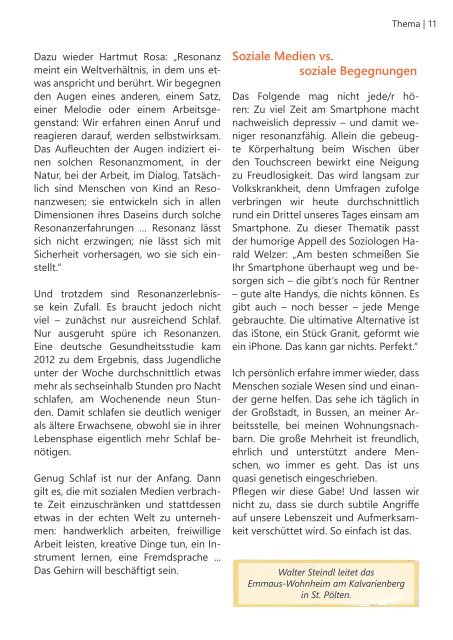 Rundbrief der Emmausgemeinschaft - Ausgabe 01|19