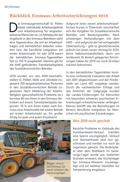 Rundbrief der Emmausgemeinschaft - Ausgabe 01|19