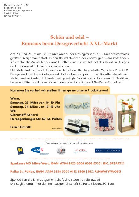 Rundbrief der Emmausgemeinschaft - Ausgabe 01|19