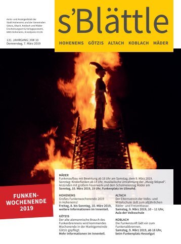 s'Blättle Nr. 10 - Do, 7. Mär. 2019