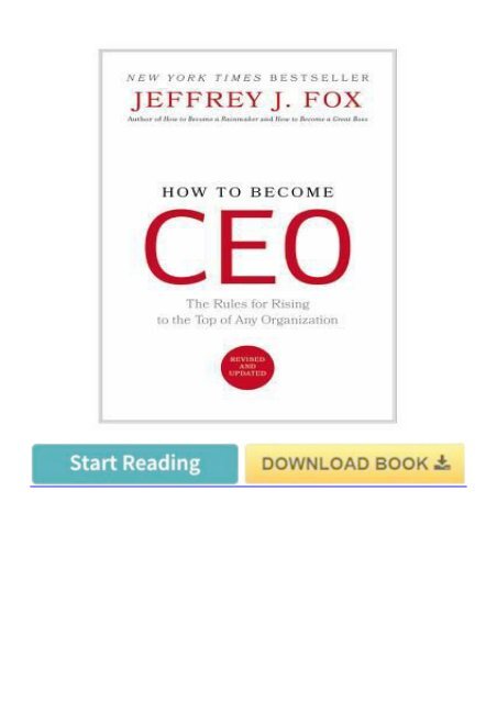 (pd9c) PDF Download How to Become CEO: The Rules for Rising to the Top of Any Organization eBook