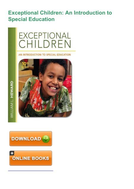 (COMFORTABLE) PDF Book Exceptional Children: An Introduction to Special Education eBook