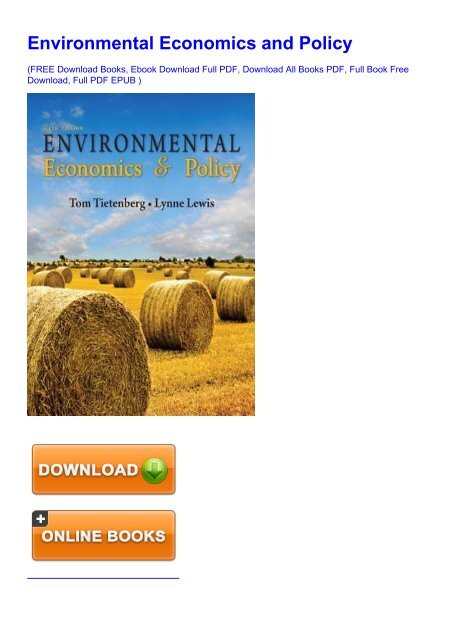 DfX88) [PDF] Free Environmental Economics and Policy By - Thomas H 